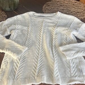 Orvis Cream Cable Knit Crewneck Sweater